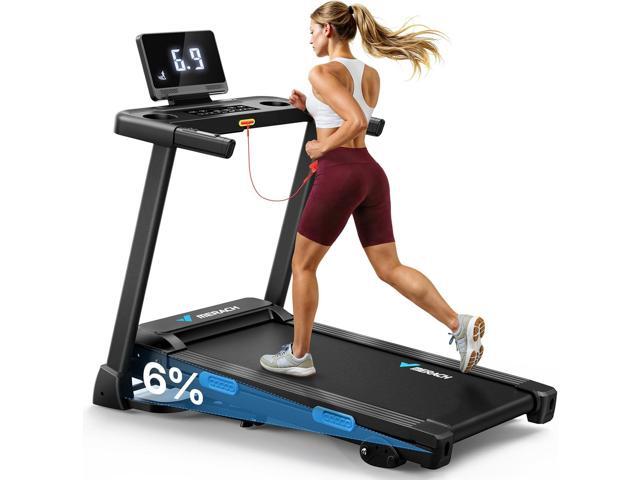MERACH Incline Treadmill with Incline 6%-15%, 7-Layer Belt 300LBS Capacity Tredmill Foldable Handle Running Treadmills for Home, 0.5-7.5MPH 3.0HP...