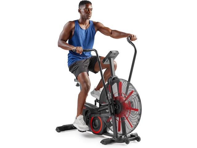 Sunny Health & Fitness Premium Smart Cross-Training Fan Bike, Air Resistance Cardio Machine w/330lb Capacity for Intensive Home Workout,...
