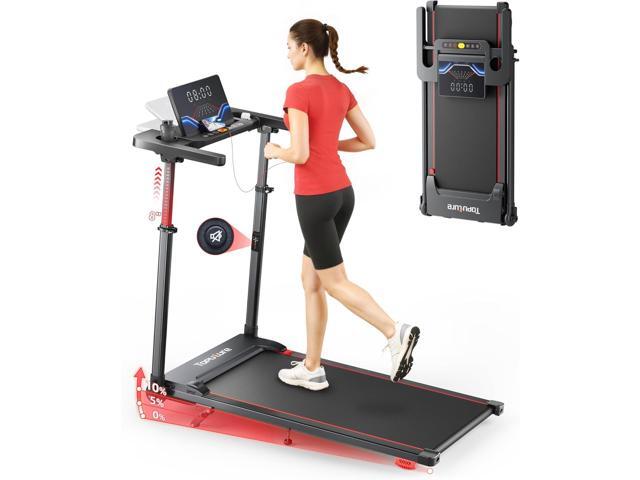 Walking Pad Treadmill with Incline 10%, Foldable Treadmill with Adjustable Handle Bar for Home, Portable Walking Pad with Desk Treadmills with App,...