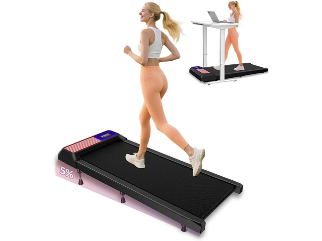Under Desk Treadmill,Walking Pad with 5% InclineTreadmills for Home & Office, 2.5HP Portable Treadmill with Remote Control and LED Display