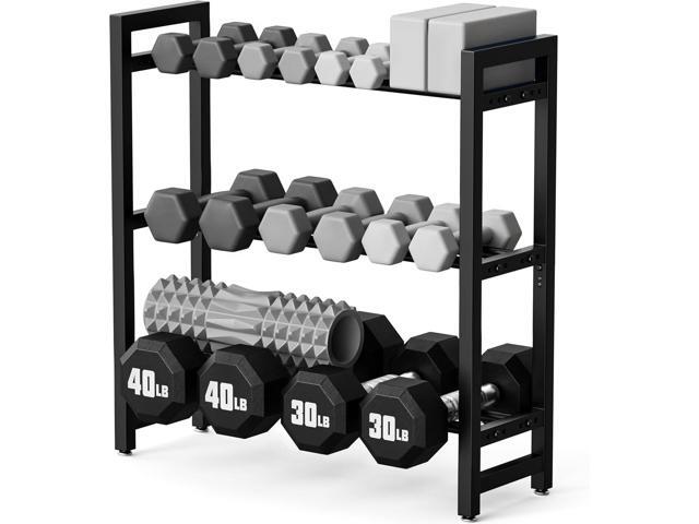 3 Tier Adjustable Dumbbell Rack - Heavy-Duty 450LB Capacity Weight Storage Stand for Dumbbells, Space-Saving Weight Rack Home Gym Organizer (Rack...