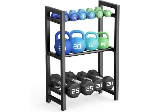 Dumbbell Rack 3-Tier 20 IN Length Adjustable Weight Rack For Home Gym Dumbbells Kettlebell (Rack Only)