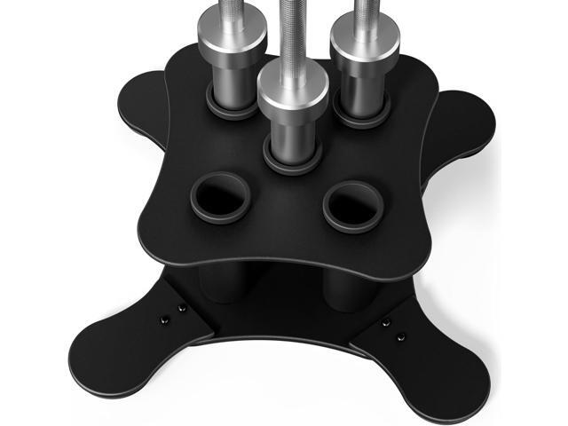 Vertical Barbell Storage Rack - 5-Bar Barbell Holder Floor Stand, 2-Inch Olympic/Curl Bar Compatible, with Protective Sleeve Inserts, Organizer for...