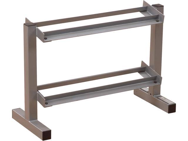 Body-Solid (PDR282X) 2-Tier Dumbbell Rack - Heavy-Duty 30inch Wide Weight Stand, Home Gym Storage Solution Holds 1 pair each of 5-30 lb. Dumbbells