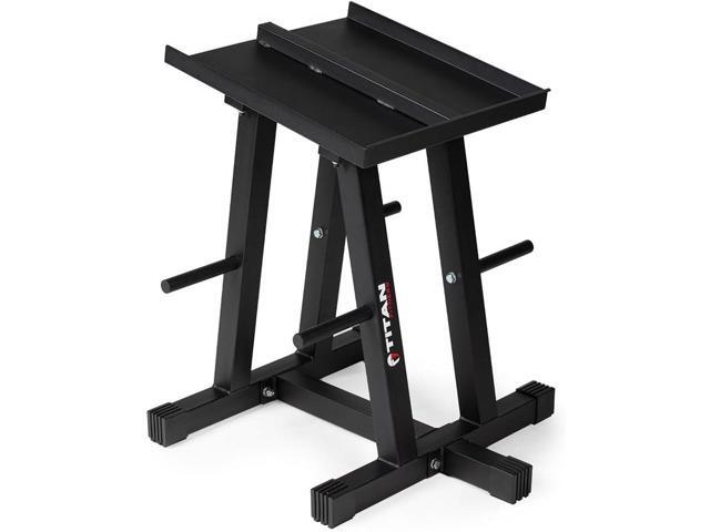 Titan Fitness Dumbbell Stand and Plate Tree, 260 LB Capacity, Organize Classic Dumbbells, Power Blocks, Loose Plates, Home Gym Storage Rack