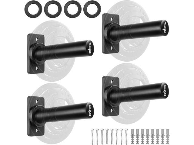 Yes4All Wall Mounted Weight Plate Holder - Fit 2inch Olympic Weight Plates, Protective Rubber Pad