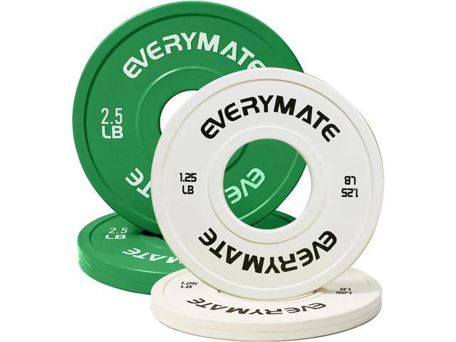 EVERYMATE Change Weight Plates 1.25LB 2.5LB 5LB Set Fractional Plate Olympic Bumper Plates for Cross Training Bumper Weight Plates Steel Insert...