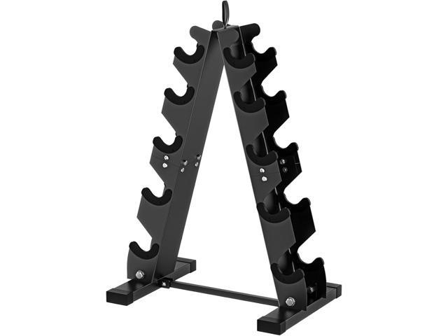 DERACY Dumbbell Rack Stand Only, Heavy Duty A-Frame Dumbbell Storage Rack, 5 tier Steel Dumbbell Holder for Home Gym Space Saver