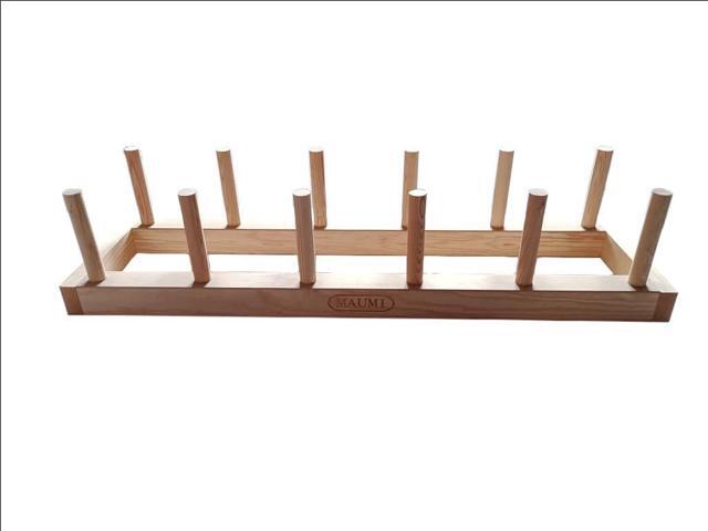 MAUMI Wooden Weight Plate Rack Olympic Weight Plate Holder & Storage Stand Bumper Plate Organizer Horizontal Weight Tree for Home Gym Weight...