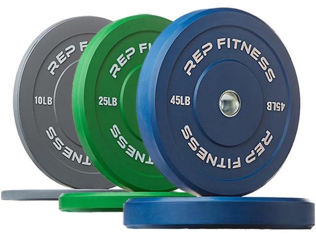 REP Fitness Color Bumper Plates Color-Coded Low Odor Rubber Olympic Plates for Strength, Conditioning, and Weightlifting