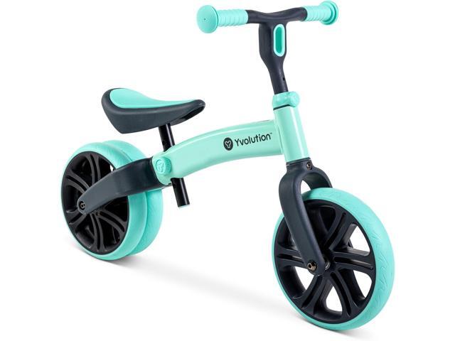 Yvolution Y Velo Junior 9' Balance Bike 2-in-1 No-Pedal Training Bicycle with Dual Rear Wheels, Adjustable Seat & Handlebar Ages 18 months to 3...