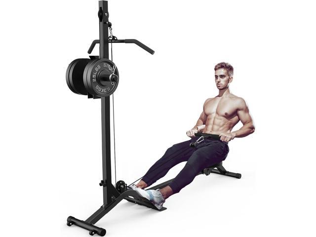BEKING Foldable Rowing Machine,Adjustable LAT Pull Down & Low Row Cable Machine with 140/230LBS Weight Plates,2 in 1 Multi-Function Compact Rowing...