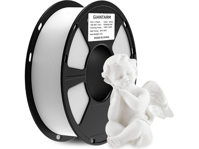 GIANTARM 3D Printer Filament, White Pla Filament, 1Kg(2.2lbs) Spool, 1.75mm Dimension Accuracy +/- 0.03mm, 3D Printing Filament