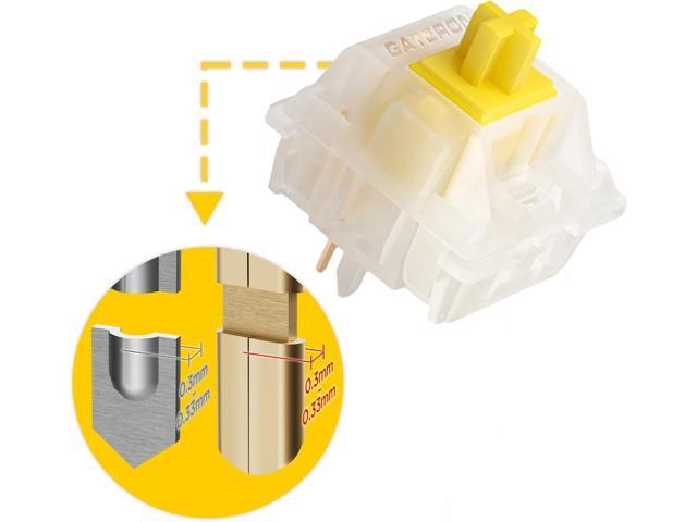 GATERON Milky Yellow Pro Switches Pre-lubed 5 Pin Linear Keyboard Switches for MX Mechanical Keyboard (90 Pcs, Yellow)