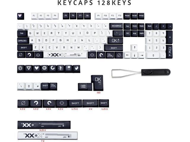 MOLGRIA B42 Keycaps, 128 Set Dark Blue and White Keycaps for Mechanical Keyboard, Custom PBT XDA Profile Key Caps for Kailh Cherry MX Switch fit...
