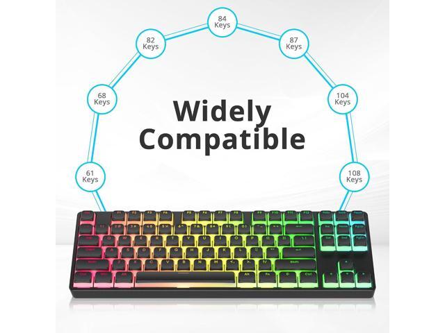 surmen Pudding Keycaps Double Shot PBT Keycaps XDA Profile Translucent Layer Replacement for Full Size, TKL, 75%, 60% Layouts(Black)