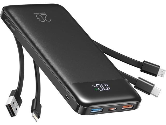 charmast 20000mAh Portable Charger with Built in Cables, 22.5W Travel Power Bank Fast Charging, USB C Cell Phone Battery Pack for iPhone...