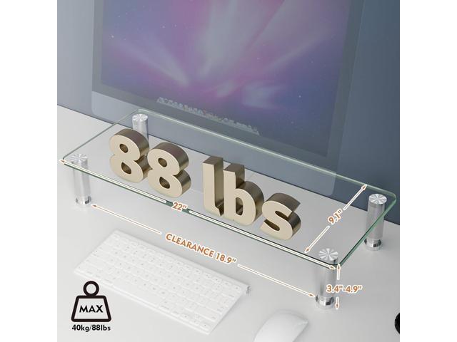 2 Pack Computer Monitor Riser with Height Adjustable Multi Media Desktop Stand for Flat Screen LCD LED TV, Laptop/Notebook/Xbox One,HD01T-201