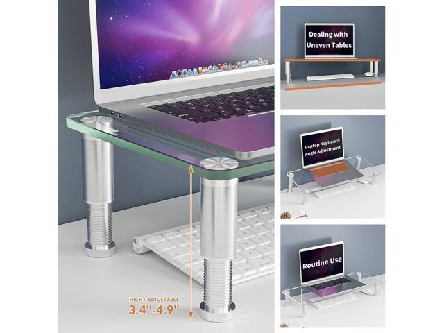 2 Pack Computer Monitor Riser with Height Adjustable Multi Media Desktop Stand for Flat Screen LCD LED TV, Laptop/Notebook/Xbox One,HD01T-201