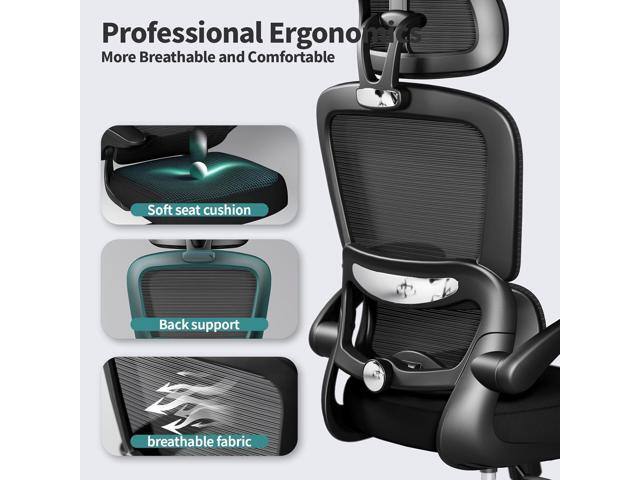 TRALT Office Chair Ergonomic Desk Chair, 330 LBS Home Mesh Office Desk Chairs with Wheels, Comfortable Gaming Chair, High Back Office Chair for...