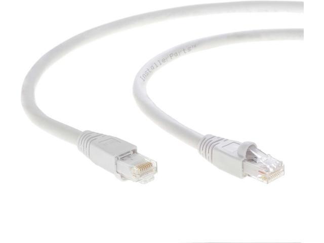 InstallerParts Ethernet Cable CAT6A Cable UTP Booted 15 FT - White - Professional Series - 10Gigabit/Sec Network/High Speed Internet Cable, 550MHZ