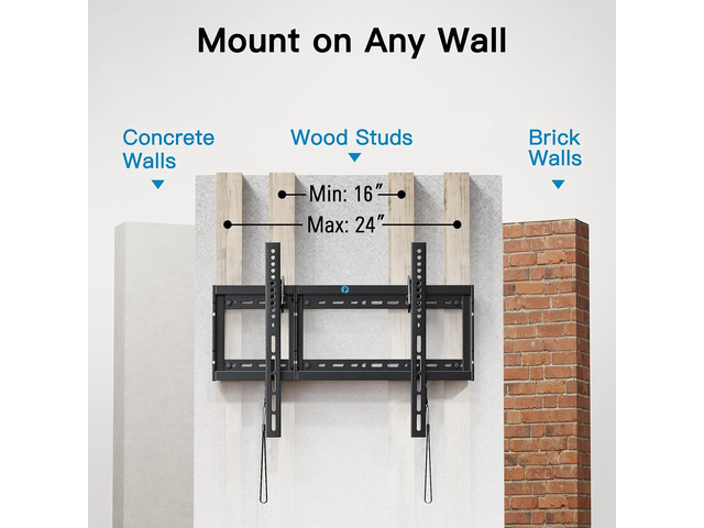 Pipishell Tilt TV Wall Mount Bracket Low Profile for Most 37-75 Inch LED LCD OLED Plasma Flat Curved TVs, Large Tilting Mount Fits 16'-24' Wood...