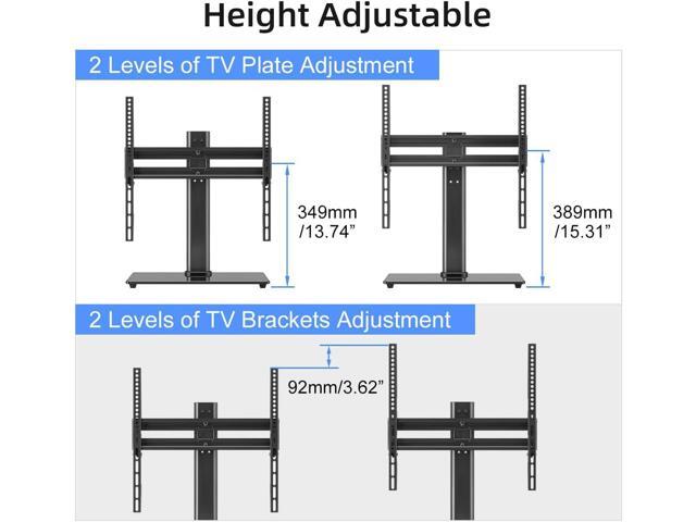 suptek Universal Swivel Table Top TV Stand for 26-55 inch LED OLED Flat Curved Screens, Height Adjustable TV Mount Stand with Glass Base Hold up to...