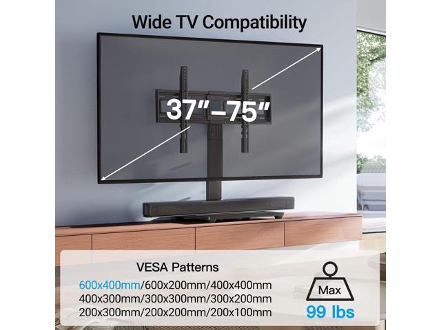 PERLESMITH Universal Swivel TV Stand Base, Table Top TV Stand for 37-75 inch LCD LED TVs, Height Adjustable TV Mount Stand with Tempered Glass...