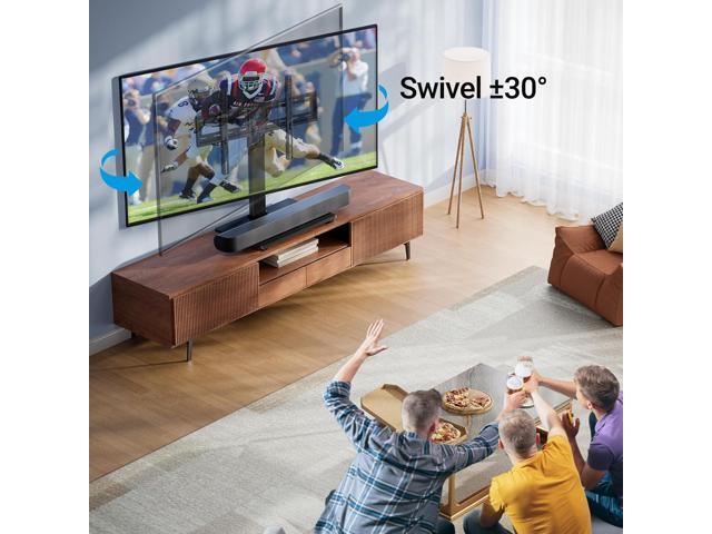 PERLESMITH Universal Swivel TV Stand Base, Table Top TV Stand for 37-75 inch LCD LED TVs, Height Adjustable TV Mount Stand with Tempered Glass...