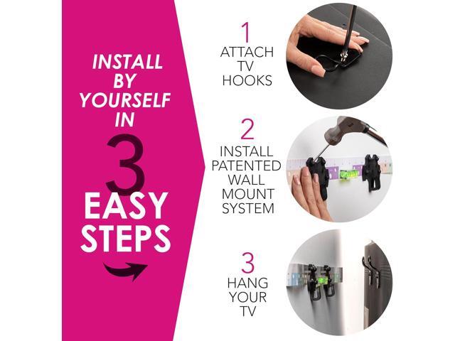 HangSmart TV Wall Mount NO Stud - Original & Patented Easy Install, DIY for 19-100' TVs, Holds Up to 150LBS, Fits Most LED LCD Flat Screens &...