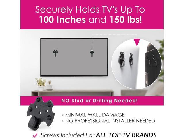 HangSmart TV Wall Mount NO Stud - Original & Patented Easy Install, DIY for 19-100' TVs, Holds Up to 150LBS, Fits Most LED LCD Flat Screens &...