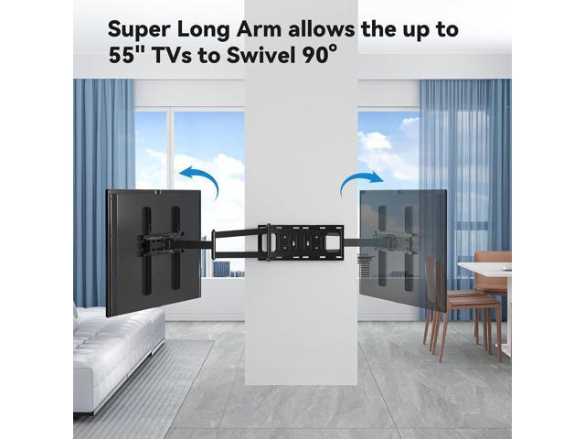 FORGING MOUNT Long Arm TV Wall Mount for Most 26-60 Inch Flat Curved TVs, 25.6inch Full Motion Extension Articulating Arms, Swivel, Tilt TV Bracket...