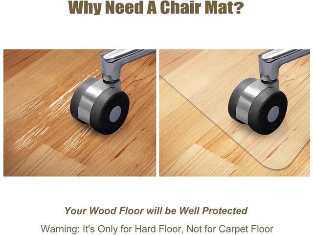Kuyal Chair Mat, Rolling Chair Mat for Hardwood Floor, 45' X 53' Transparent PVC Home Office Floor Protector Mat (45' X 53' with Lip)