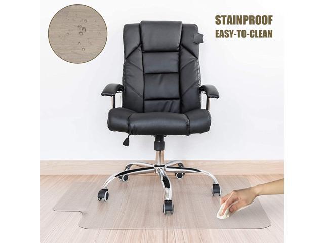 Kuyal Chair Mat, Rolling Chair Mat for Hardwood Floor, 45' X 53' Transparent PVC Home Office Floor Protector Mat (45' X 53' with Lip)