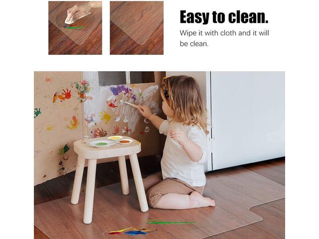 Kuyal Chair Mat, Rolling Chair Mat for Hardwood Floor, 45' X 53' Transparent PVC Home Office Floor Protector Mat (45' X 53' with Lip)