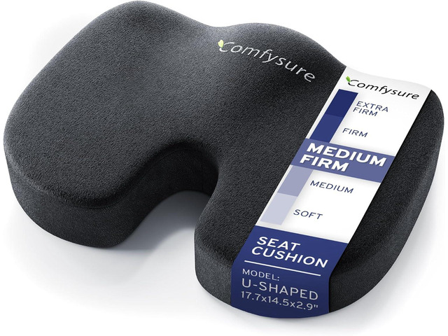 Memory Foam Seat Cushion - Tailbone Pain Relief Cushion, Non-Slip Sciatica Pain Relief Pillow - for Office Chair, Car, Wheelchair, Computer, Desk...
