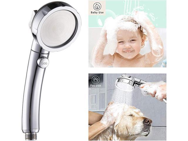 KAIYING Chrome High Pressure Handheld Shower Head with ON/OFF Pause Switch, 3 Spray Modes Shower Wand with Shut Off Button, Removable Camper Shower...