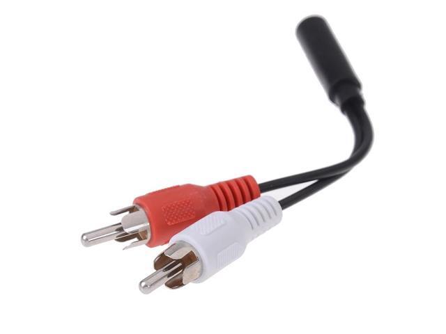 Music Wire 3.5MM Female Connector Jack Stereo Cable Y Plug To 2 RCA Male Adapter 3.5 Audio Aux Socket Headphone Color: 1PCS