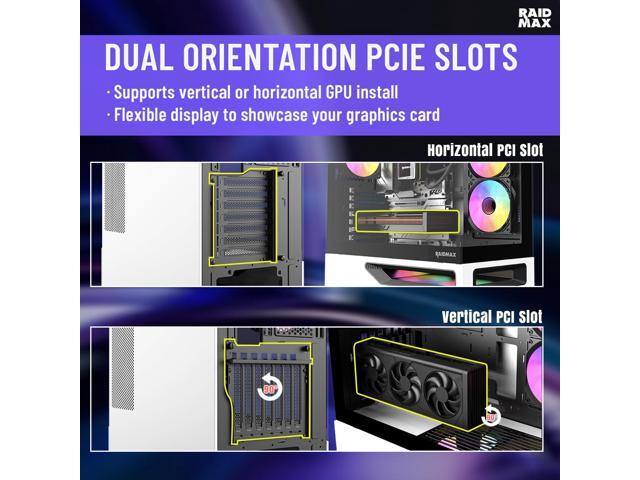 RAIDMAX H200 Air Tunnel ATX Mid Tower Gaming Case, 238mm Wide Body, 5x 120mm ARGB Fans with Side Reverse Blade Intake, Bottom Airflow Tunnel,...