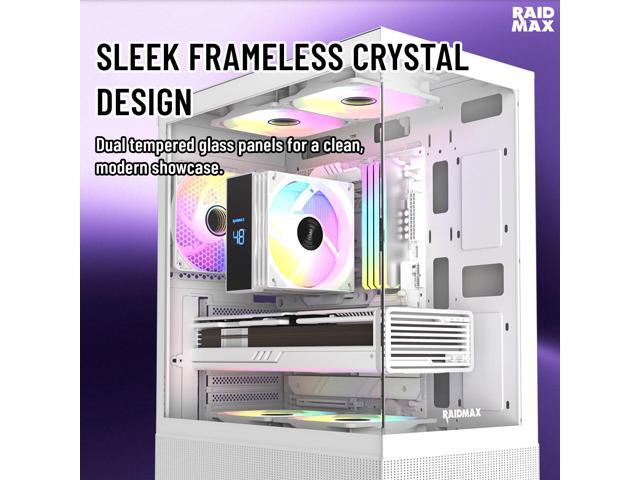 RAIDMAX i802 ATX Mid Tower Gaming PC Case Bundle, Includes 5 Fixed RGB Fans, 700W 80+ Power Supply & 120mm ARGB CPU Air Cooler, Tempered Glass Side...