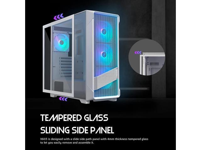 Raidmax MESHIAN X603 ATX Desktop Computer Gaming PC Case Mid Tower PC Case pre-Install x 4 ARGB Fans ATX PC Case USB 3.0 Tempered Glass PC Case...