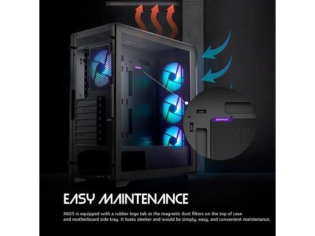 Raidmax MESHIAN X603 ATX Desktop Computer Gaming PC Case Mid Tower PC Case pre-Install x 4 ARGB Fans ATX PC Case USB 3.0 Tempered Glass PC Case...