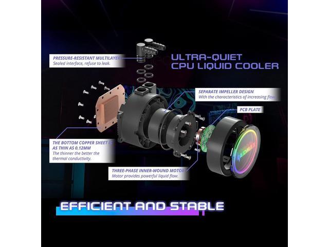 Raidmax Infinita LS360 AIO Water Cooling System, 360mm Gaming PC CPU Water Cooler with 3 ARGB/RGB PWM Light Fans, Compatible with Intel i5, i7, i9...