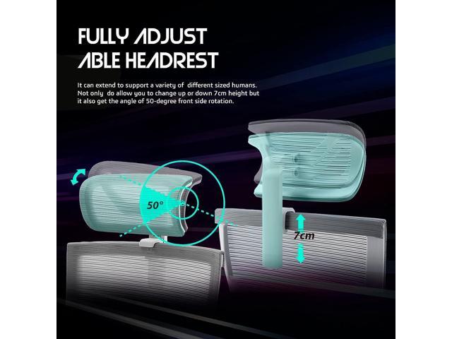Raidmax Ergonomic Mesh Office Chair, High Back Desk Chair - Adjustable Headrest with 3D Adjustable Armrest, Tilt Function, Lumbar Support and PU...