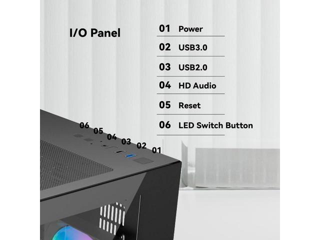 Raidmax Infinita i600 Micro ATX Cube Tower Computer Case with 3 ARGB Fans, Tempered Glass Front and Side Panel and Supports up to 360mm Water...