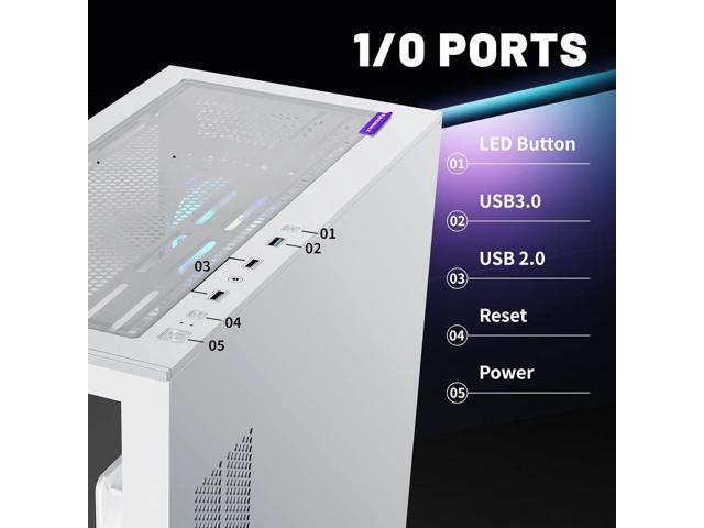 Raidmax Infinita i801 Tempered Glass Aqua View Case - Corner Structure-Free Panoramic Design, 3 ARGB Fans included, and Support for 360mm Water...