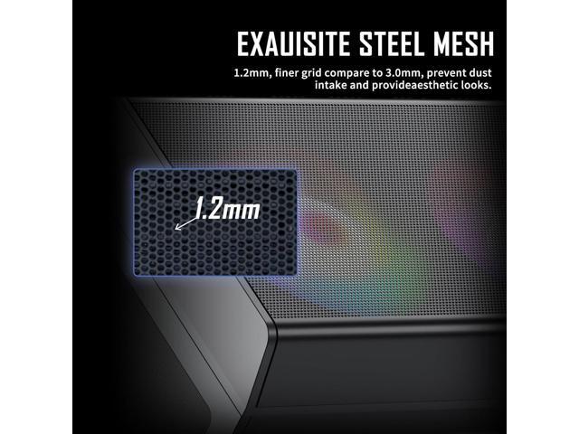 Raidmax Meshian X Seies Mesh Front Intake High Airflow Design, Pre-Installed 4X 140mm ARGB and 1x 120mm ARGB Fans, Tempered Glass, Support 4090 GPU...