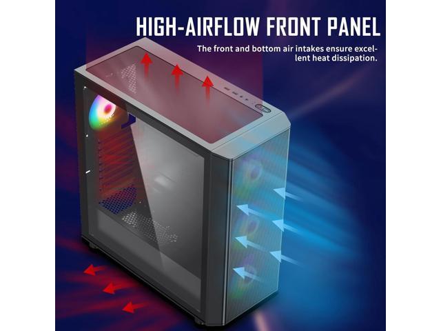 Raidmax Meshian X Seies Mesh Front Intake High Airflow Design, Pre-Installed 4X 140mm ARGB and 1x 120mm ARGB Fans, Tempered Glass, Support 4090 GPU...