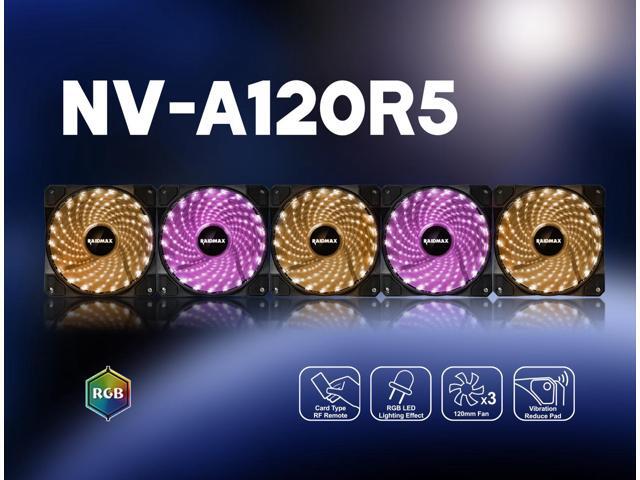 Raidmax NV-A120R5 RGB, 5*120mm RGB LED Fans PWM 5