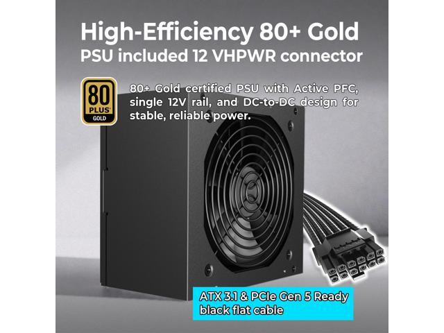 RAIDMAX RX-850AED 850W Power Supply, ATX 3.1 PCIe Gen 5 Ready, Name-Brand SI OEM Version with 12VHPWR, Non-Modular, Brown Box Packaging, Reliable...